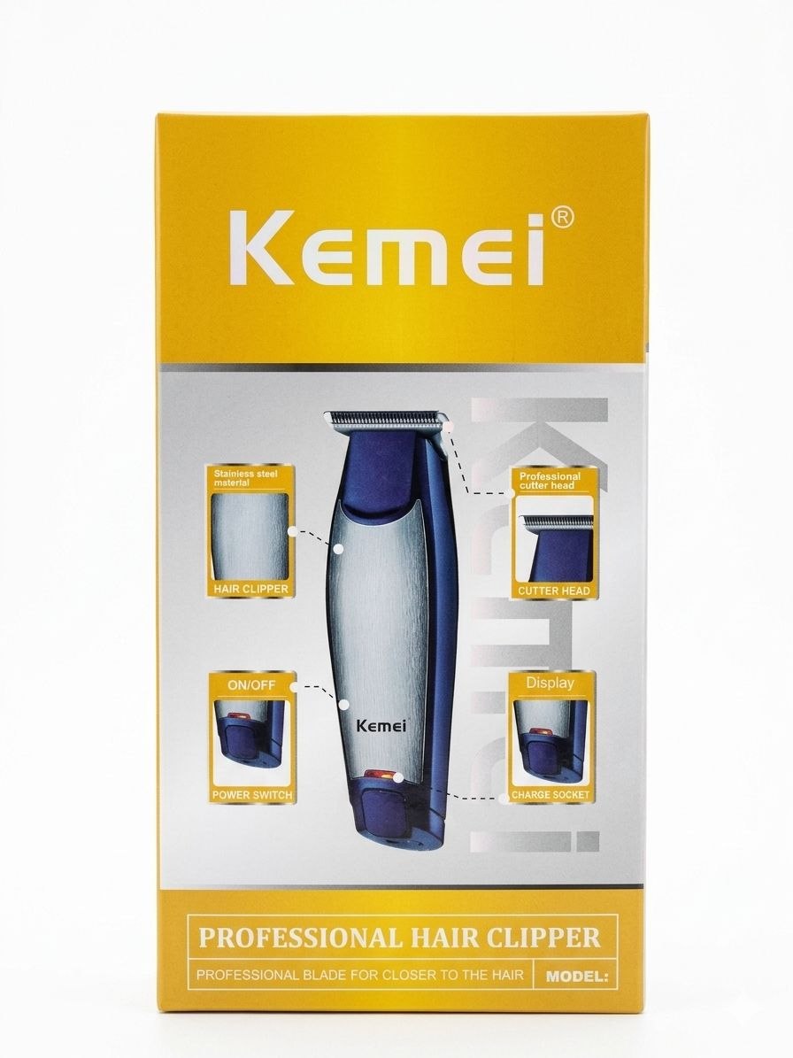 محتويات علبة ماكينة كيمي Kemei KM-5021 الكاملة والأمشاط